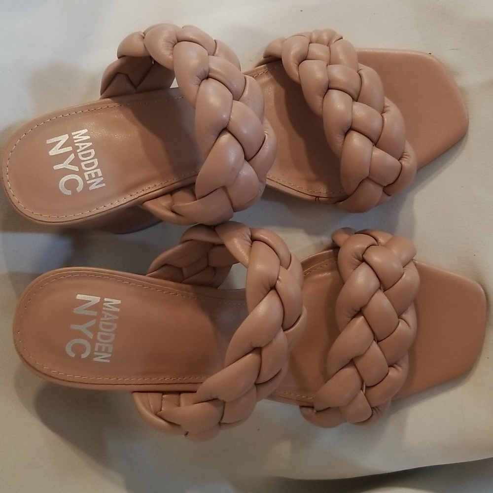 Madden NYC braided backless sandal Blush Color NWoT womens size 8 - Picture 5 of 5